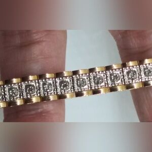Vermeil .5ct Diamond Tennis Bracelet Size 7.5”